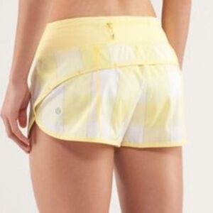 Lululemon Speed Shorts Yellow White Plaid Size 6